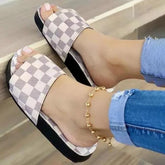 Plaid Comfortable Casual Slippers Oshnow